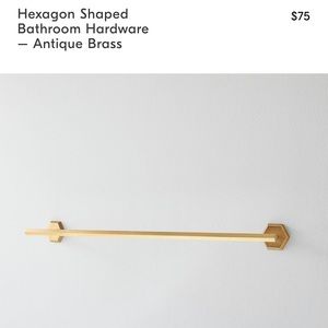 West Elm Hexagon antique brass towel bar